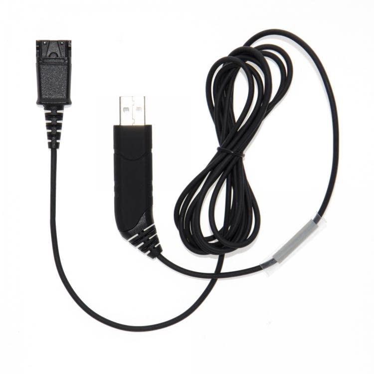 Project Telecom BL-05NB QD to USB-A & USB-C Headset Cable – No Button, Plug & Play, 2m Length – Compatible with Plantronics (Poly), JPL QD Headsets