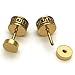 Vintage Black Enamel Gold Circle Stud Earrings for Men Women Steel Cheater Fake Ear Plugs Gauges