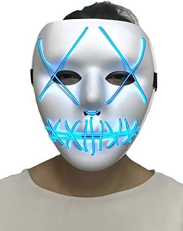 Halloween Purge Mask - Cosplay Led Costume Mask for Halloween Rave Costume Party