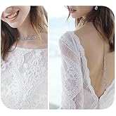 JWICOS Back Necklace for Women Rhinestone Body Chain Wedding Bridal Necklace Long Rhinestone Backdrop Necklace for Women Prom Party