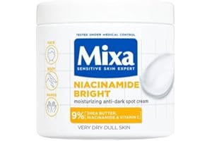 Mixa Niacinamide Bright Moisturizing Anti‑Dark Spot Cream – 400 ml, Face & Body Hydration for Dry & Sensitive Skin