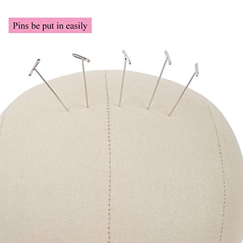Cork Canvas Block Manikin Head With Stand Canvas Head for Wigs Block Head Mannequin With Mount Hole 21 Inch