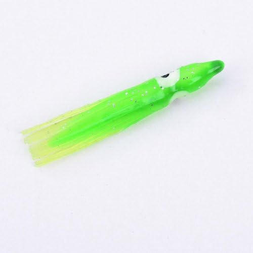 Fish Rider 20pcs 2" Salmon Fishing Hoochie Skirts Humpy Jig Lures Replacement Squid Skirts (green/yellow)