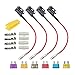 Gebildet 12V-24V Standard Add-a-Circuit Fuse Tap, ATS Medium Piggy Back Blade Fuse Holder with Wire Harness, 6 pcs Standard Fuse (3A 5A 7.5A 10A 15A 20A) and Fuse Puller (Pack of 4)