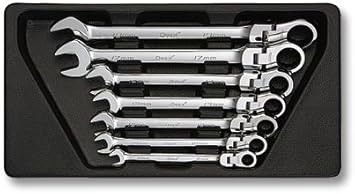 Deen 首振りラチェットメガネ コンビネーション 7pc 片口スパナ コンビネーションレンチ Amazon