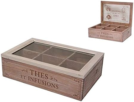 Home Gadgets Caja Infusiones Madera 6 Departamentos: Amazon.es: Hogar