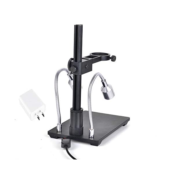 HELEISH Tragbare Aluminiumlegierung Arm USB-Mikroskop Ständer Halter Halterung Hilfsmittel (Color : With LED lights) – Bild 6