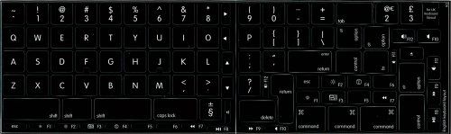 APPLE NS ENGLISH NON-TRANSPARENT KEYBOARD LABELS LAYOUT BLACK OR WHITE BACKGROUND FOR DESKTOP, LAPTOP AND NOTEBOOK (Black Background)