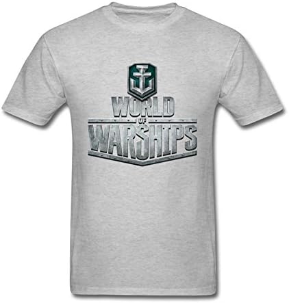 JXK Men's World of Warships Logo T-Shirt S ColorName Short Sleeve