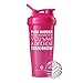 GOMOYO Push Harder on BlenderBottle Brand Classic Shaker Cup, 28oz Capacity, Includes BlenderBall Whisk (Pink - 28oz)