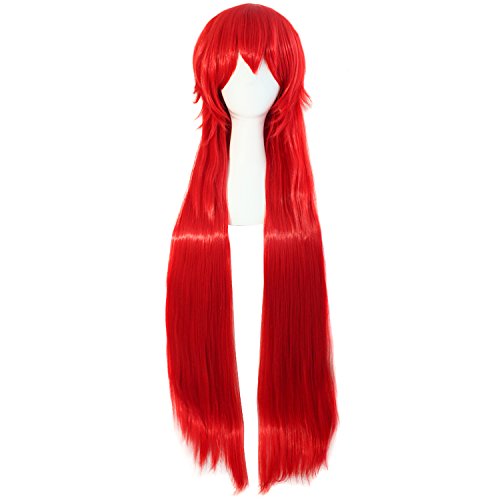 MapofBeauty Red Long 80cm Straight Costume Party Cosplay Wig
