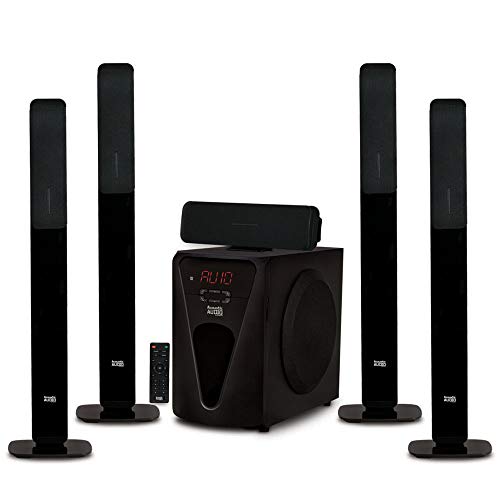 Acoustic Audio AAT5005 Bluetooth Tower 5.1 Home Theater Speaker System with 8" Powered Subwoofer