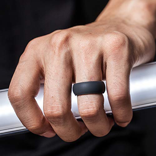Athletic Wear Mens Athletic Wedding Bands Gray Line Silicone