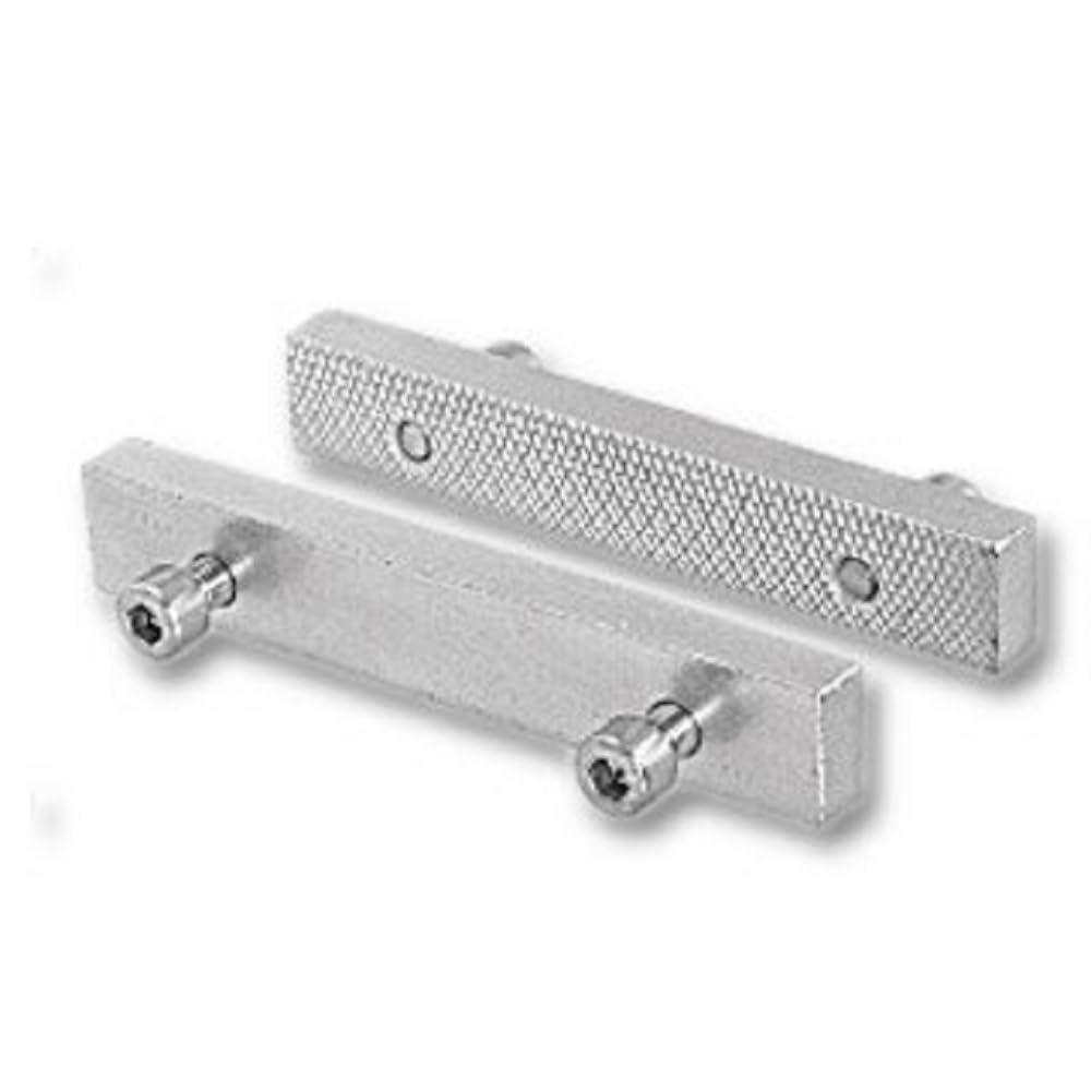 Heuer 116160 Jaws/Interchangeable Jaws, Hardened Steel, Zinc Plated – Wend and Changeable, Ribbed Smooth on One Side, The Other Side/Suitable for Vice 160 mm