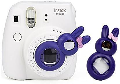 Selfie Bunny Style Close Up Mini Lens with Self-Portrait Mirror for Fujifilm Instax Mini 7s and 8, Purple