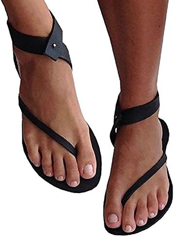 Fashare Women's Summer Clip Toe Flat Shoes Ankle Strap Casual Sandals