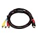 GBSELL 5ft HDMI Male to 3 RCA Video Audio AV Cable Cord Adapter for TV HDTV DVD 1080P