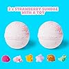 abeec Bath Bomb Surprises x 3 - Kids Bath Bombs with Toy Inside - Bath Bomb Set with 2 Strawberry and 1 Grape Bombs…