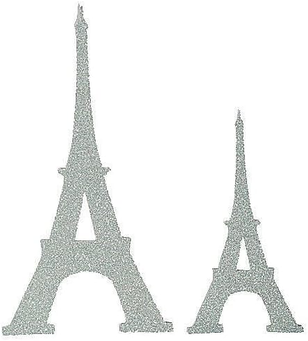 Amazon Com Paris France Silver Glitter Eiffel Tower Cutouts Party