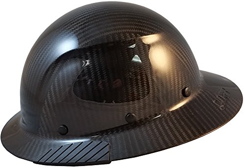 Texas America Safety Company Actual Carbon Fiber Material Hard Hat with Hard Hat Tote- Full Brim, Glossy Black - Thumbnail 2