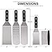HaSteeL Metal Spatula Set of 5, Stainless Steel Grill Spatula & Griddle Scraper - Multipurpose Griddle Accessories for BBQ Hibachi Teppanyaki Flat Top Cooking, Riveted Handle & Dishwasher Safe