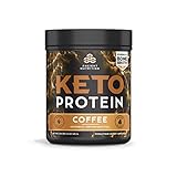 Ancient Nutrition KetoPROTEIN Powder Coffee, 17 Servings - Keto Diet Supplement, High Quality Low Carb Proteins and Fats from Bone Broth and MCT Oil