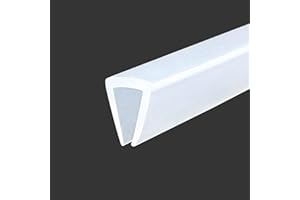 PROTALWELL Clear Rubber Edge Trim, U Channel Silicone Rubber Edge Trim, 1/4" Slot, Fit for 7/32"-9/32", White Color, Edge Protector for Plywood, Glass, Flexi-Glass