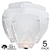Battife Sky Lanterns Chinese Biodegradable Paper Large Flying Lanterns Romantic Night 5 Pack for Party Sea Beach Holiday Vacation (White)