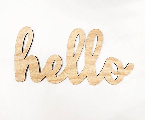 hello Wood Word 12" unfinished - wall decor