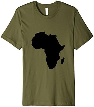 Mens Africa T-Shirt Map of Africa Melanin Gift Tee Large Olive