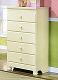 Ashley Furniture Signature Design - Cottage Retreat Chest of Drawers - 5 Drawers - Casual Arched Top Drawers - Cream Cottage