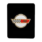 C4 Corvette Console Seat Control Lid Cover Plate Acrylic Black with Gold Emblem Fits: 84 through 89 Corvettes