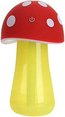 MORIO ZLMC USB Portable Mini 200ml Cool Mist Mushroom Lamp Humidifier Purifier with LED Lighting for Home Room Office Car Travel (red)