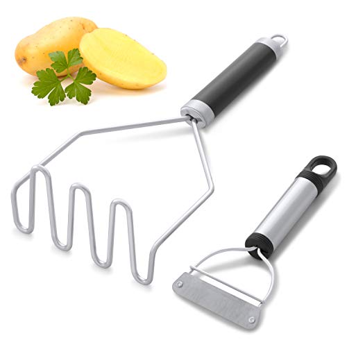 SIGAL Potato Masher and Vegetable Peeler Set, Stainless Steel Wire Head