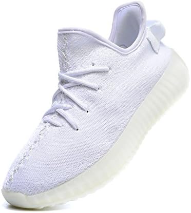 JMJEEP Sport Sneakers Boost 350 V2 Lightweight Casual Running Shoes Women's Men's Breathable Mesh Shoes Fitness Sneakers (US_6.5/cm_245/EUR_39, White)