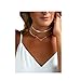 Shoopic Muti Layer Coin Choker Karma Necklace for Women Silver Tone