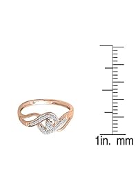 0.15 Carat (ctw) 10k Gold Round Cut Diamond Ladies Criss Cross Engagement Bridal Promise Ring