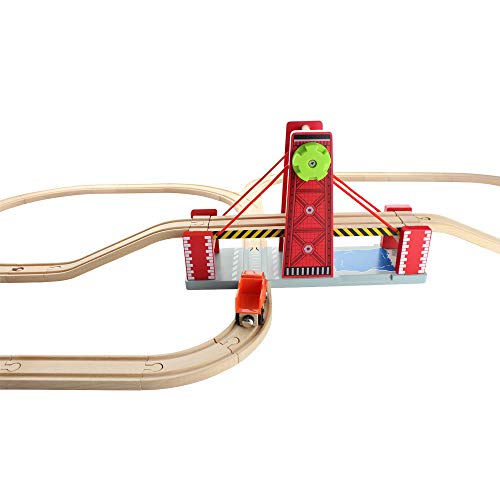 Catschat Holz Schienen Zugbrücke - Holzeisenbahn Set Zubehör – Bild 5