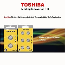 TOSHIBA CR1632 3V Lithium Coin Cell Child Resistant