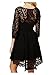 CA Fashion Women's 3/4 Sleeve Twinset 2 PCs Lace Asymmetrical Hem Dress Black Large