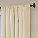 ECLIPSE Kendall Modern Blackout Thermal Rod Pocket Window Curtain for Bedroom or Living Room (1 Panel), 42 X 63, Ivory