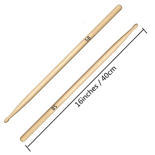 ONEST 4 Pair Classic 5B Wood Drum Sticks Drumsticks Wood Tip Drumstick Student Drum Sticks