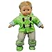 The Queen's Treasures 15 Inch Doll Clothes Designed for Use with Bitty Baby Dolls, Green & Cream Overalls, Shirt, Jacket & Shoes, Compatible with American Girl's Bitty Baby Twins