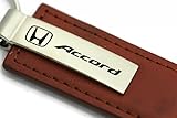 Honda Accord Leather Key Chain Brown Rectangular