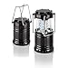 Vshinic Portable 30 LED Camping Lantern Flashlights Blackout Ten Light Survival Kit for Camping，Hiking，Reading，Hurricane, Power Outage, Emergency (Black, Collapsible)