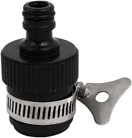 Uxcell 蛇口ジョイントコネクター メタル製 税込 ブラック ホースクランプ付き ホース継手 調整可能