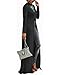 Womens Sexy High Front Split Long Sleeve Crewneck Clubwear Party Maxi Dress Tops
