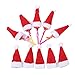 HAKDAY Santa Hat Christmas Xmas Silverware Holder Pockets Knife Spoon Fork Bag Wine Bottle Cap Cover Decoration , 20 PCS