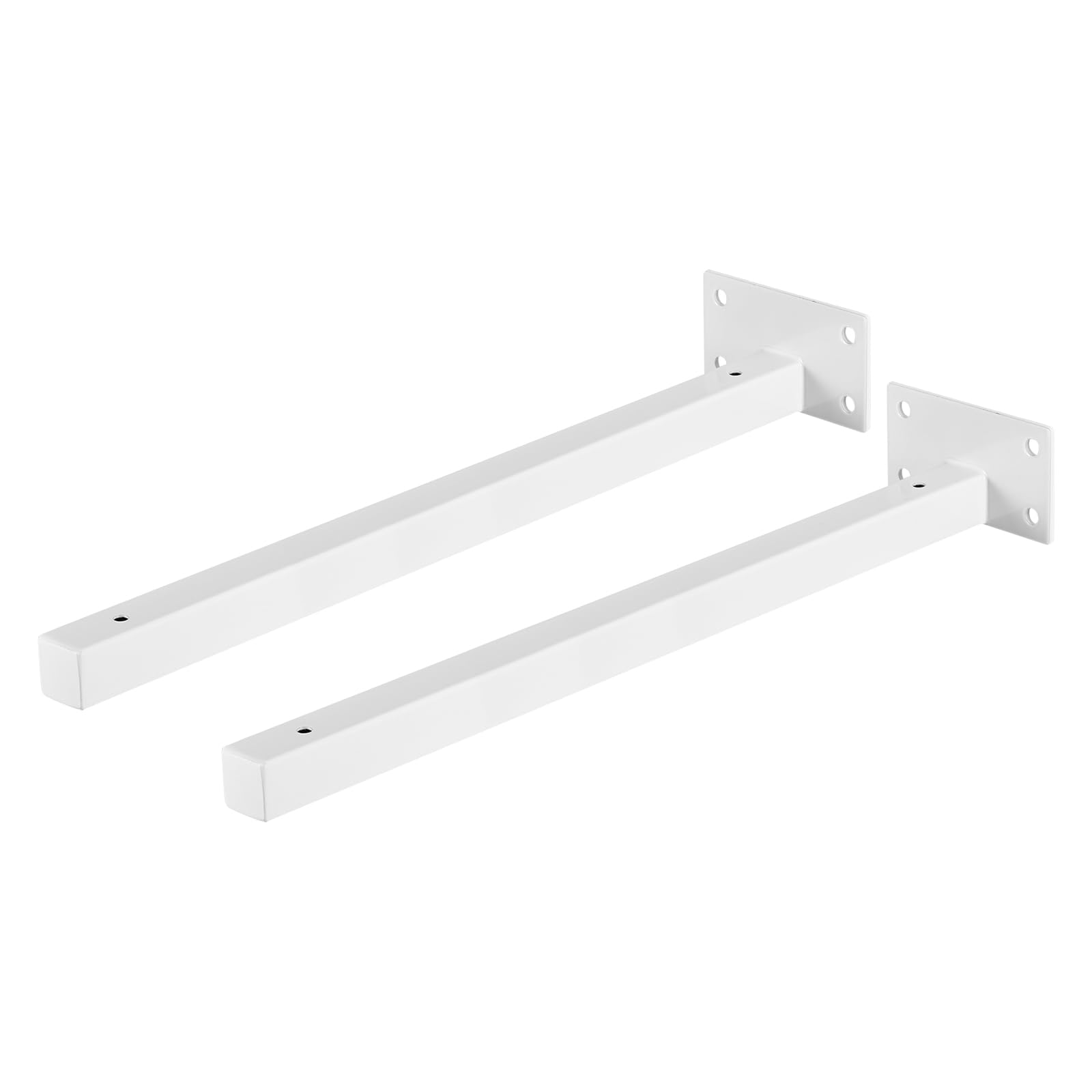uxcell Floating Shelf Brackets, 2pcs 14"(350mm) Industrial Metal Brackets for Shelves Wall Mounted Shelf Supports, White