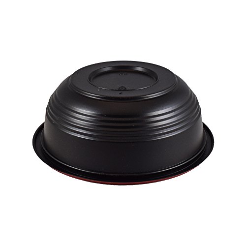 [150 count/set] Food Takeout Bowl With Lids: Perfect for Soup, Cereal, Rice, Sushi, Poke, Donburi Disposable Plastic Kitchen Bowls - Microwave Safe, Recyclable - Black Red - (24 Ounce) - Thumbnail 3